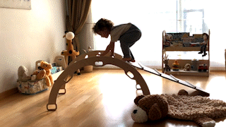 3 Pieces Montessori Climbing Set - Climbing Triangle and Climbing Arch/Rocker and Rockwall/Slider Ramp or Ladder Slider Ramp - Kidodido