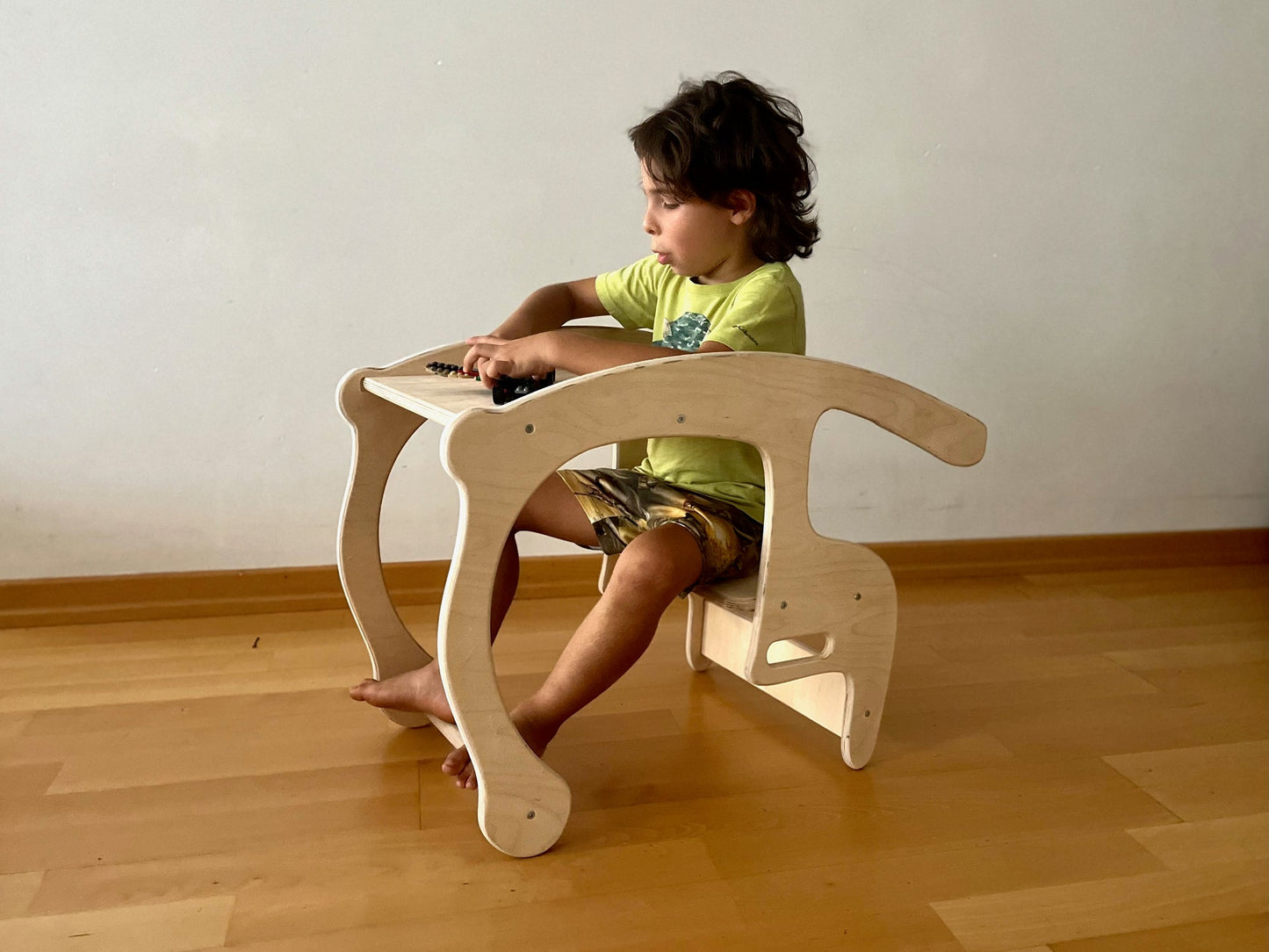 Kidoppo Tekli Ahşap Tahterevalli | Çok Fonksiyonlu Montessori Mobilyası 🌟