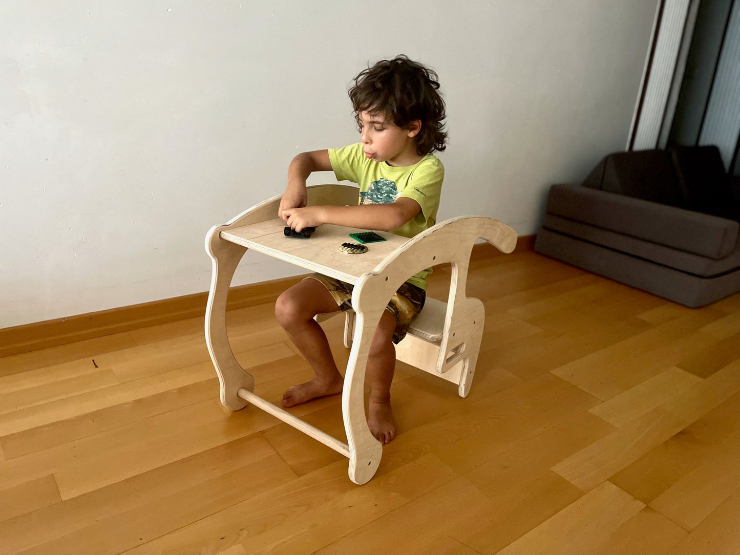 Kidoppo Tekli Ahşap Tahterevalli | Çok Fonksiyonlu Montessori Mobilyası 🌟