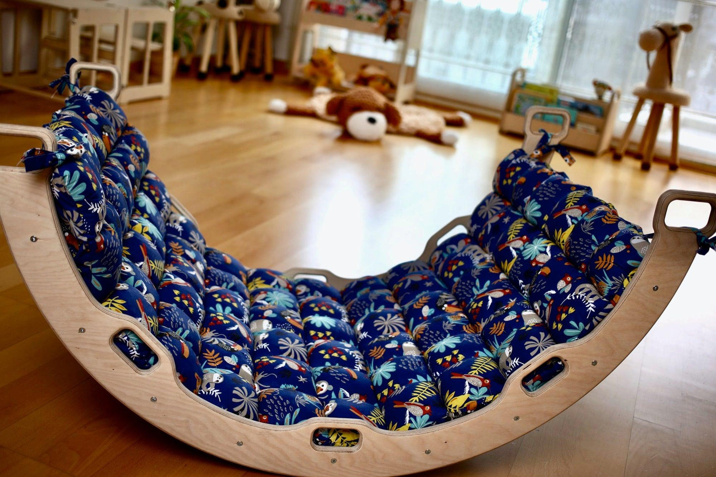 Climbing Triangle - Arch / Rocker - Blue Pillow - Kidodido