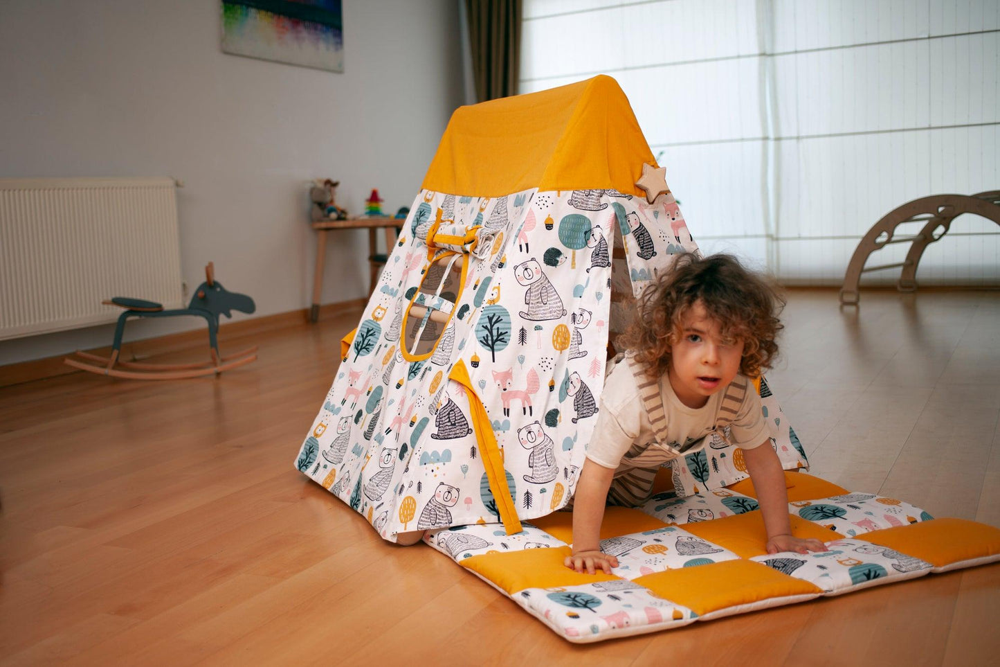 Climbing Triangle with Tent Cover, Mat, Ramp - Kidodido