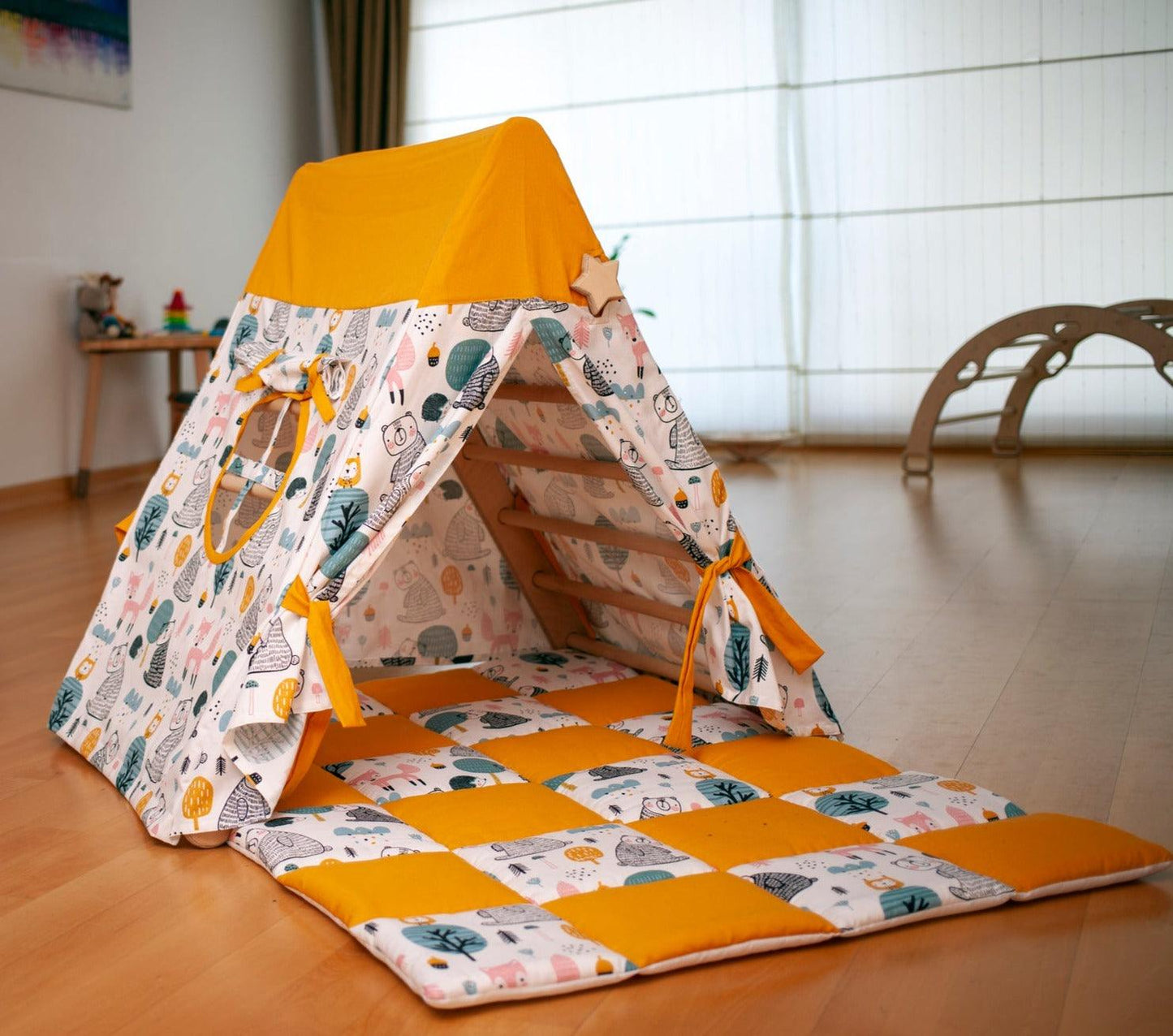 Climbing Triangle with Tent Cover, Mat, Ramp - Kidodido