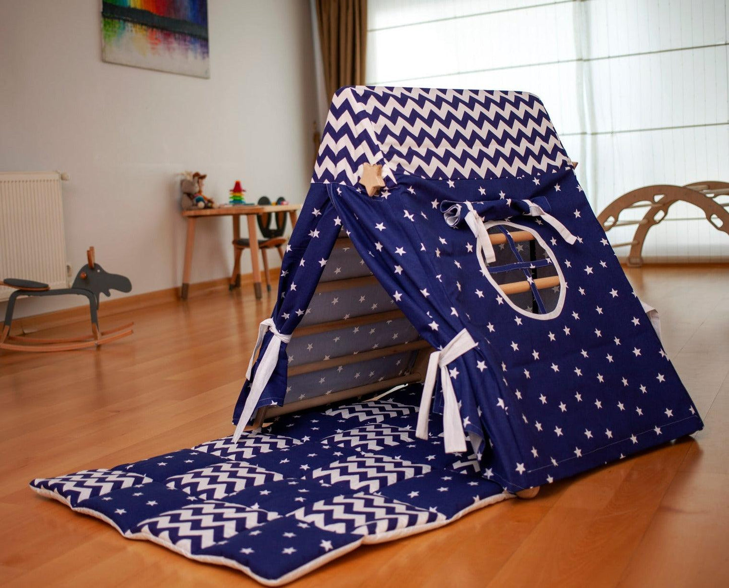 Climbing Triangle with Tent Cover, Mat, Ramp - Kidodido