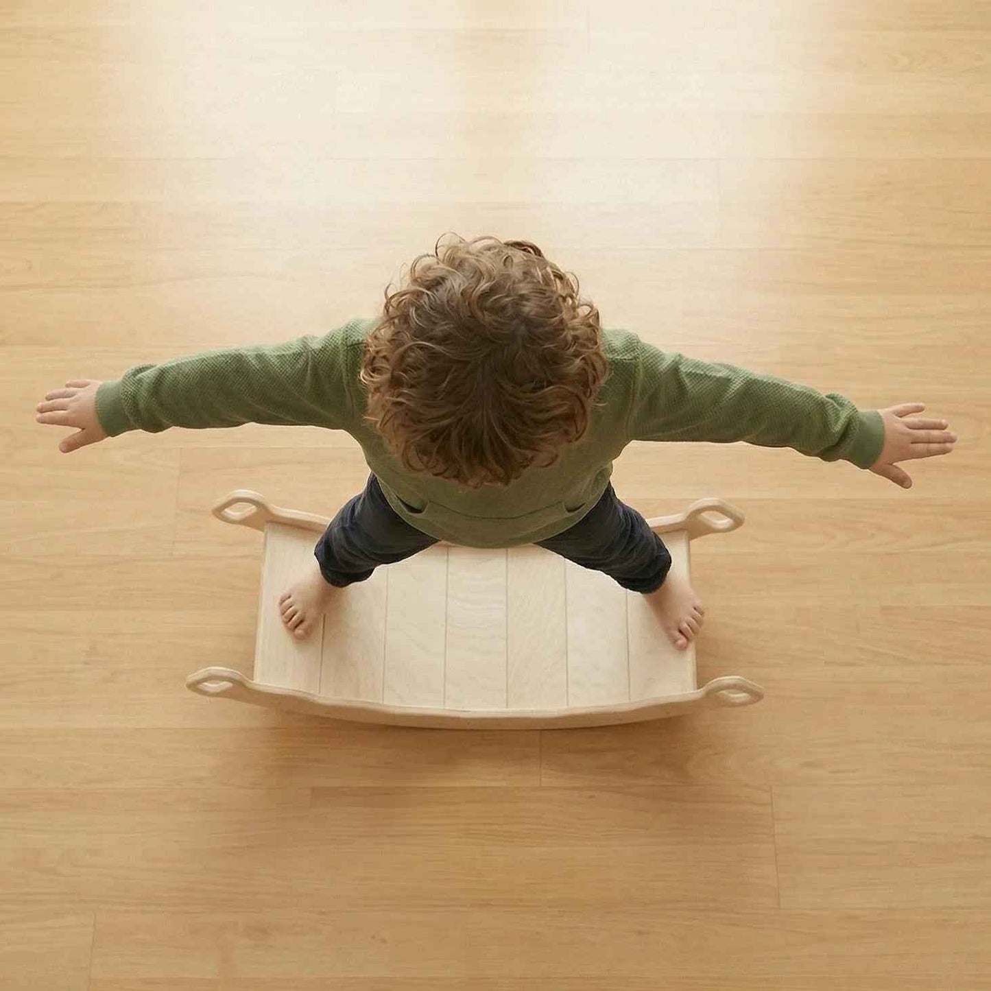 Montessori Ahşap Denge Tahtası ve Yastıklı Sallanma Tahtası | 2’si 1 Arada Waldorf Oyuncak