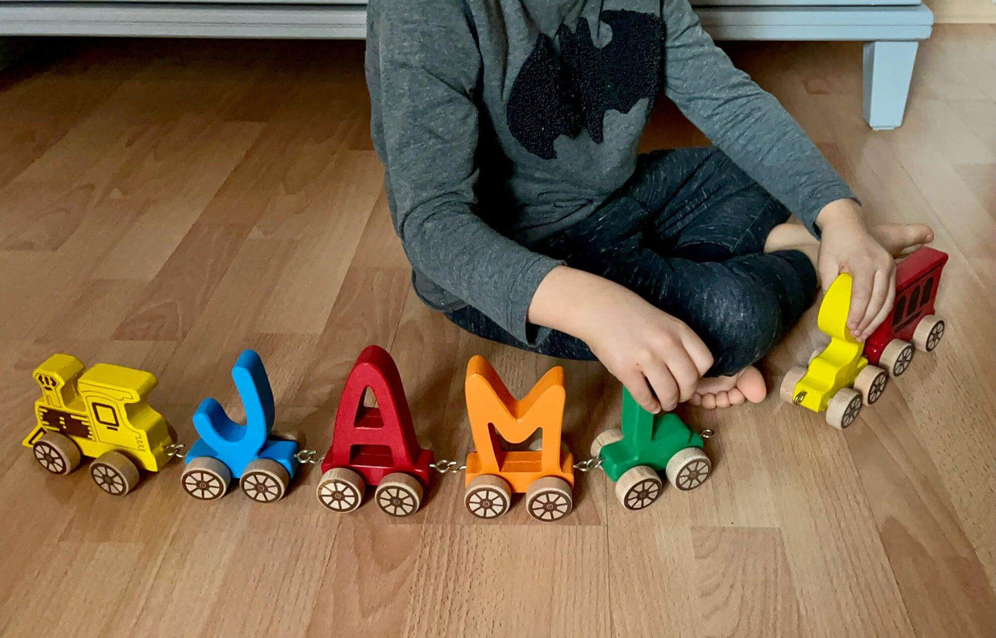Wooden Letter Train Puzzle for Kids - Kidodido