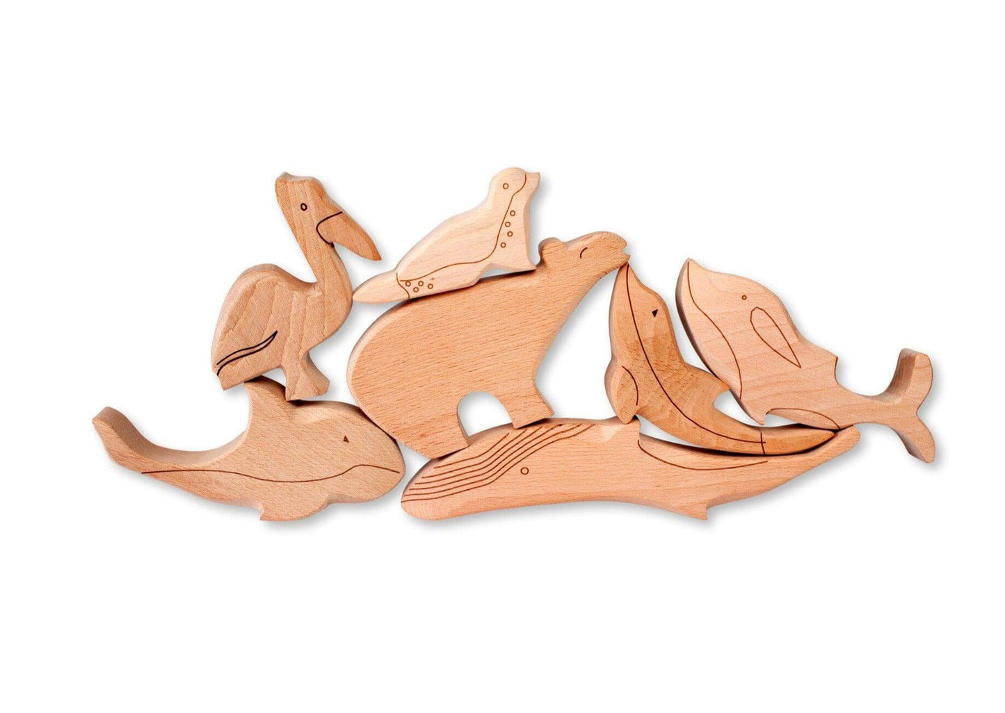 Wooden Ocean Animals Set - Kidodido