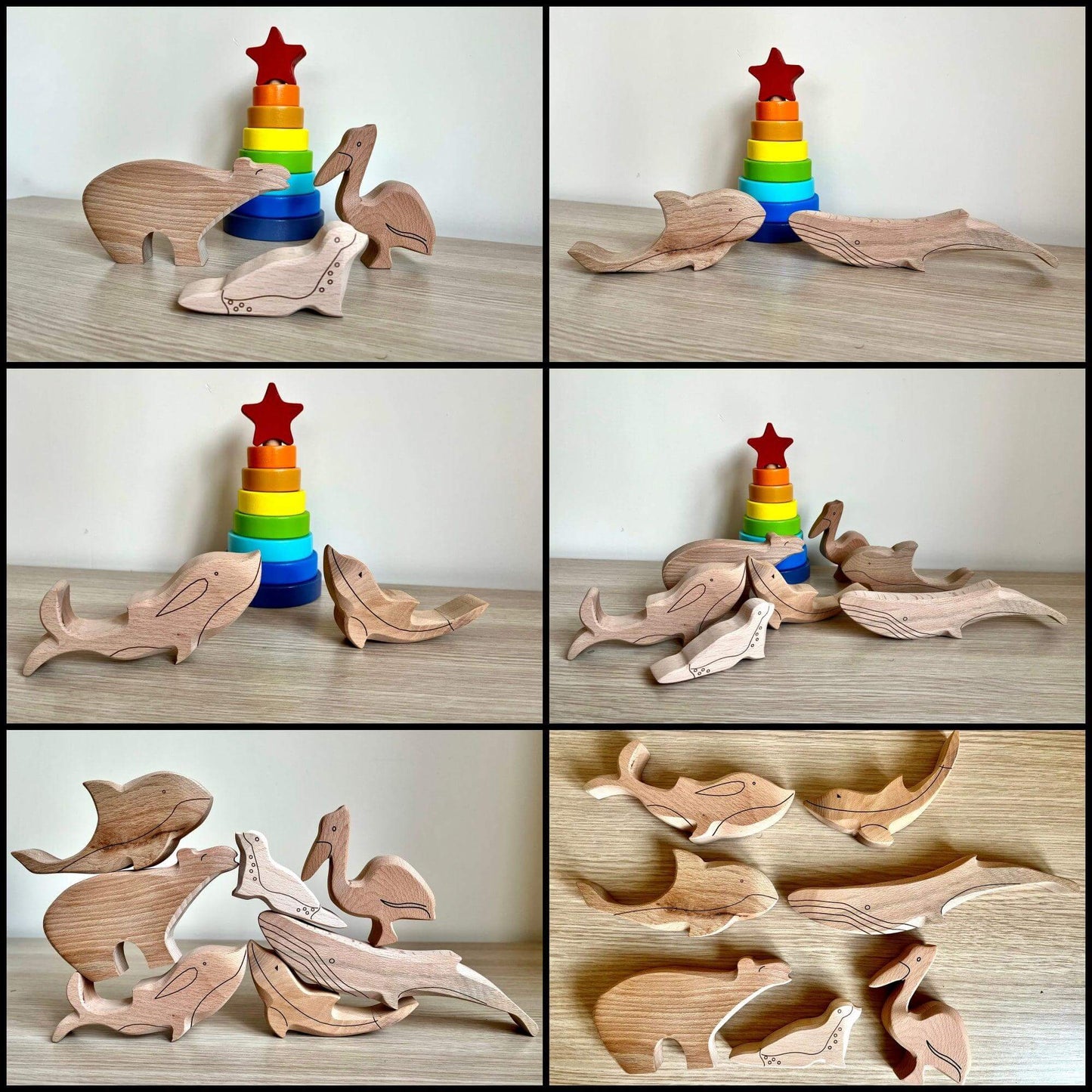 Wooden Ocean Animals Set - Kidodido
