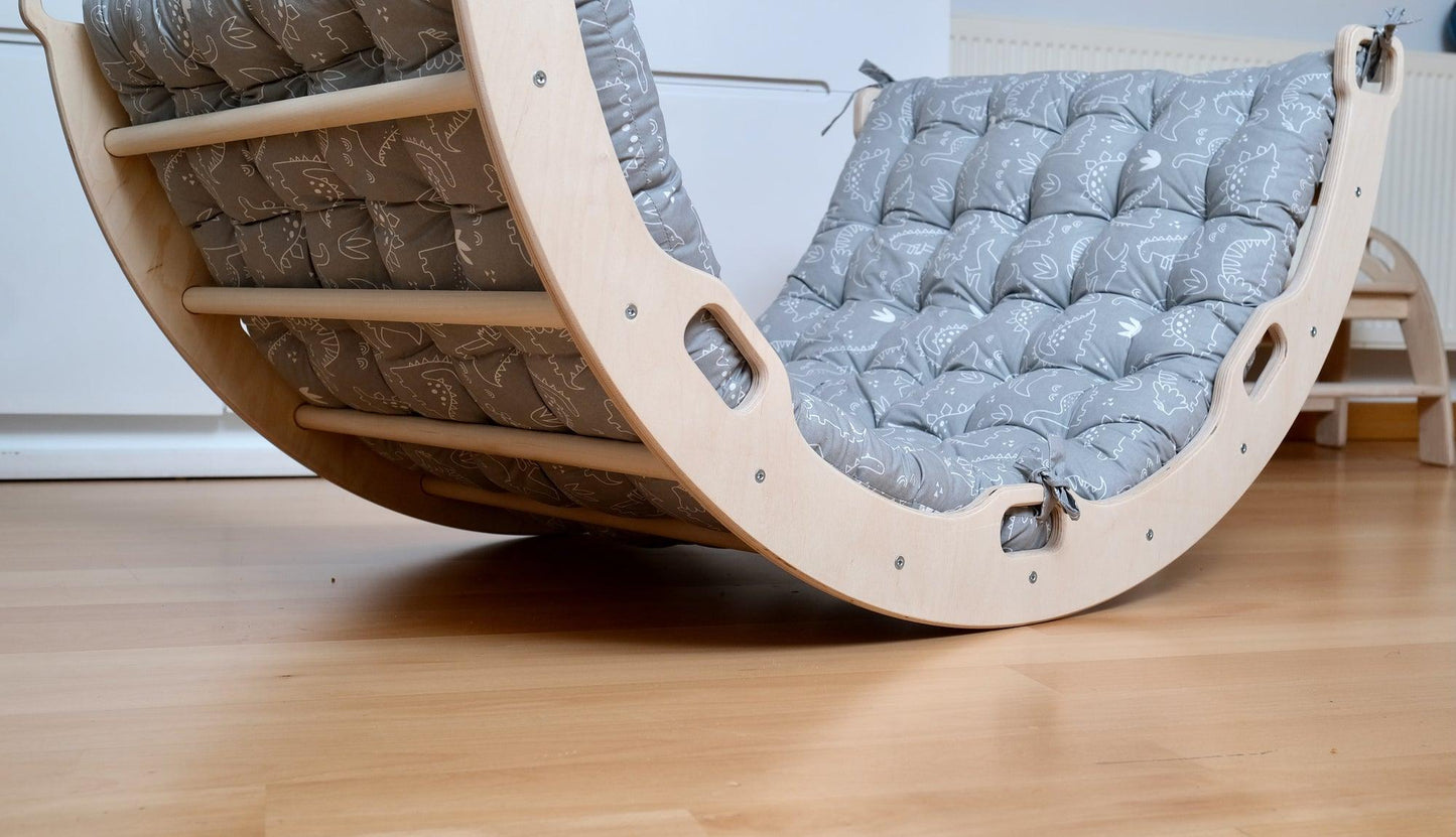 Arch - Rocker with Pillow Grey Dino Pattern - Kidodido