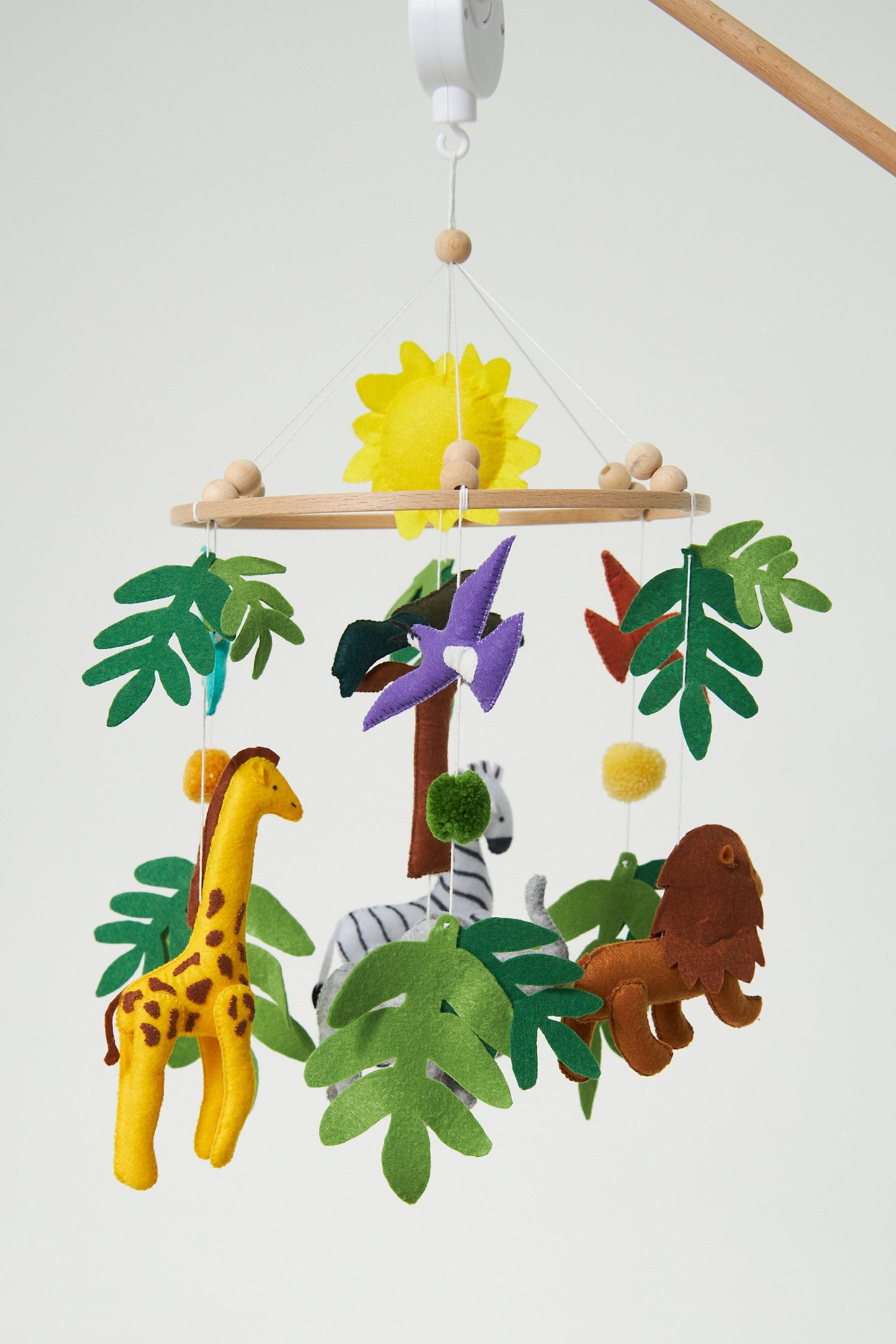 Montessori Bebek Müzikli Dönen Hayvan Peluş Set