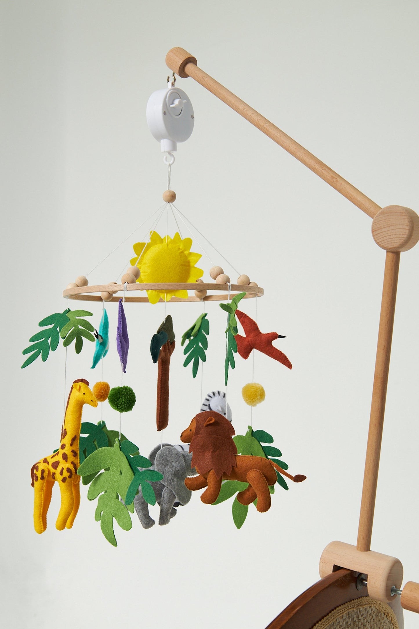 Montessori Bebek Müzikli Dönen Hayvan Peluş Set