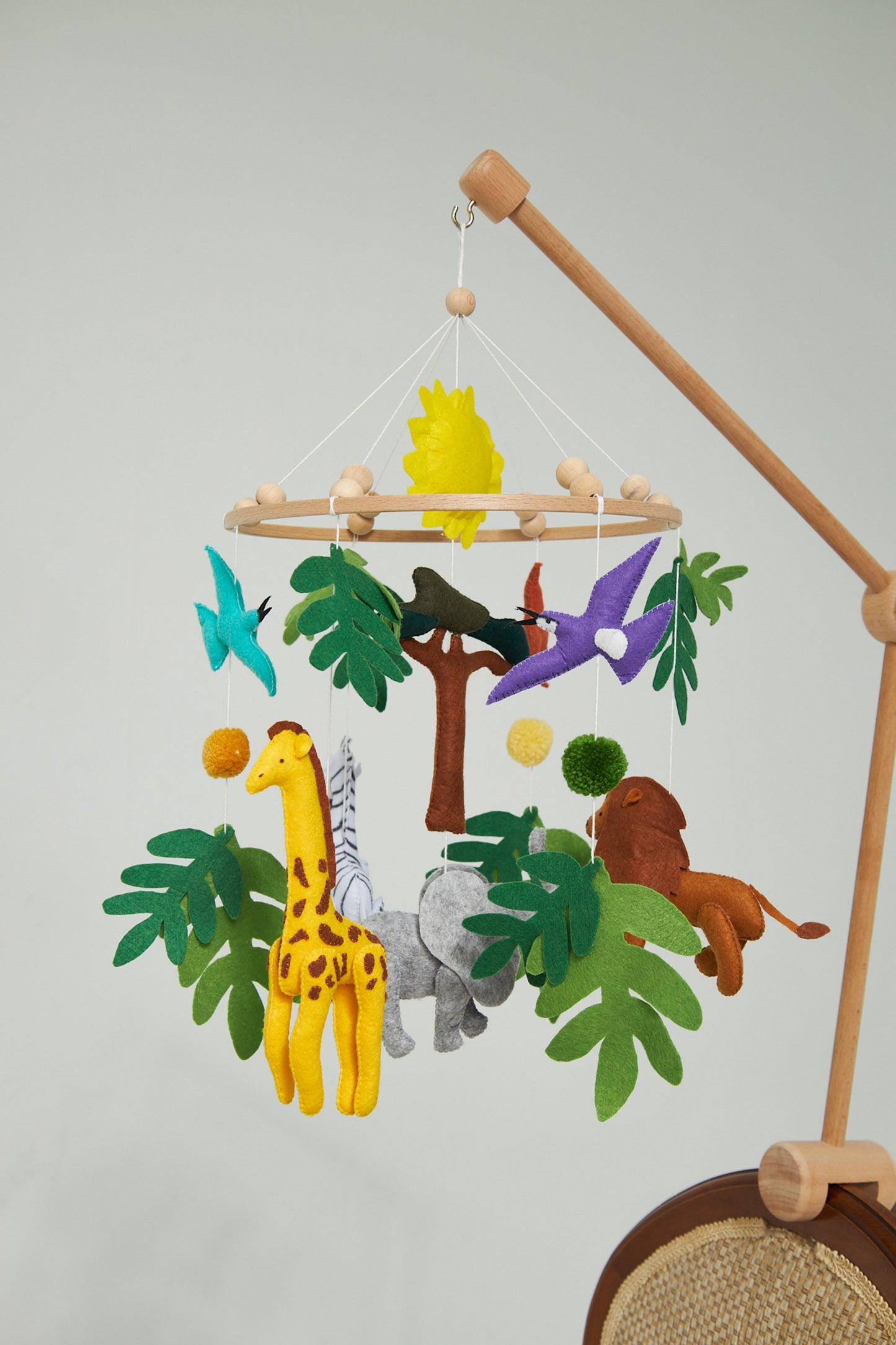 Montessori Bebek Müzikli Dönen Hayvan Peluş Set