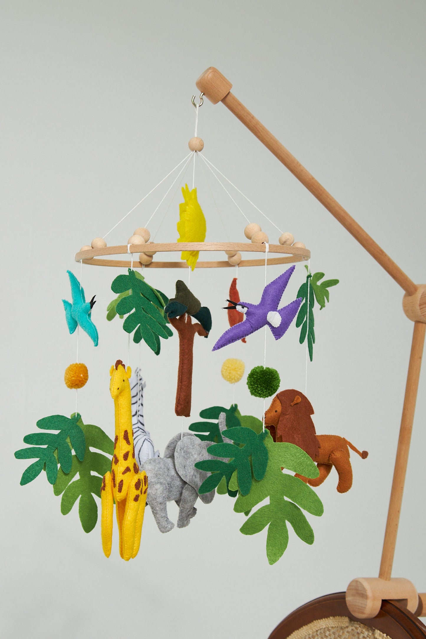 Montessori Bebek Müzikli Dönen Hayvan Peluş Set