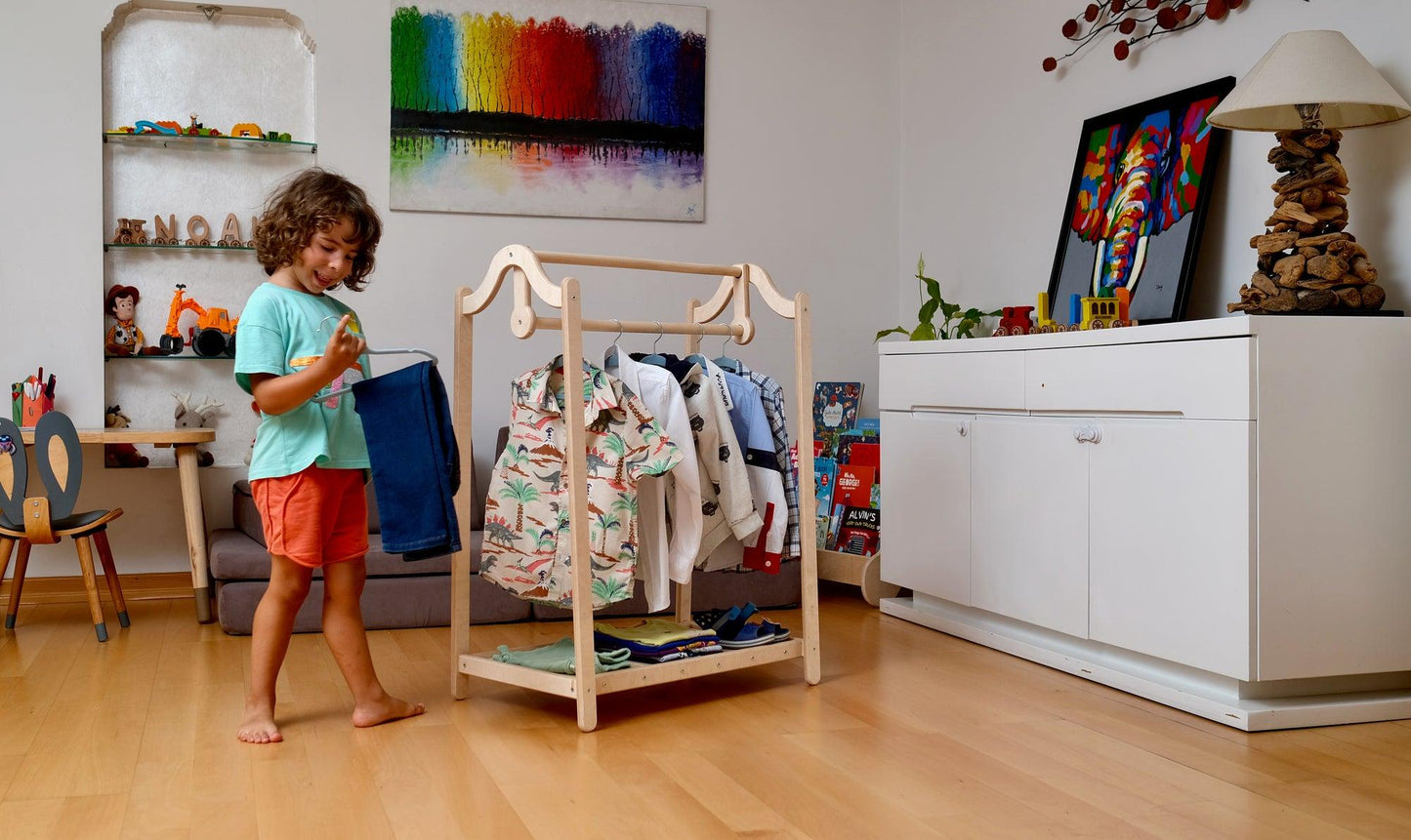 Montessori Wooden Kids Clothing Rack - Kidodido