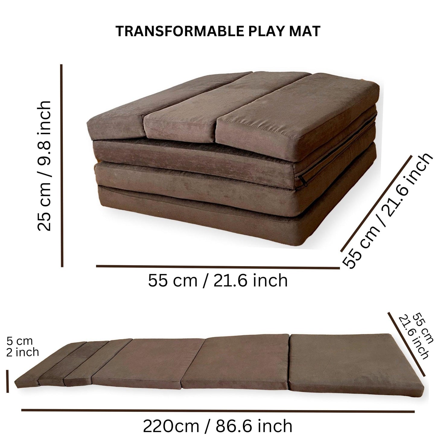 Transformable Kids Play Mat and Couch - Multipurpose Baby Play Mat and Kids Couch - Kidodido