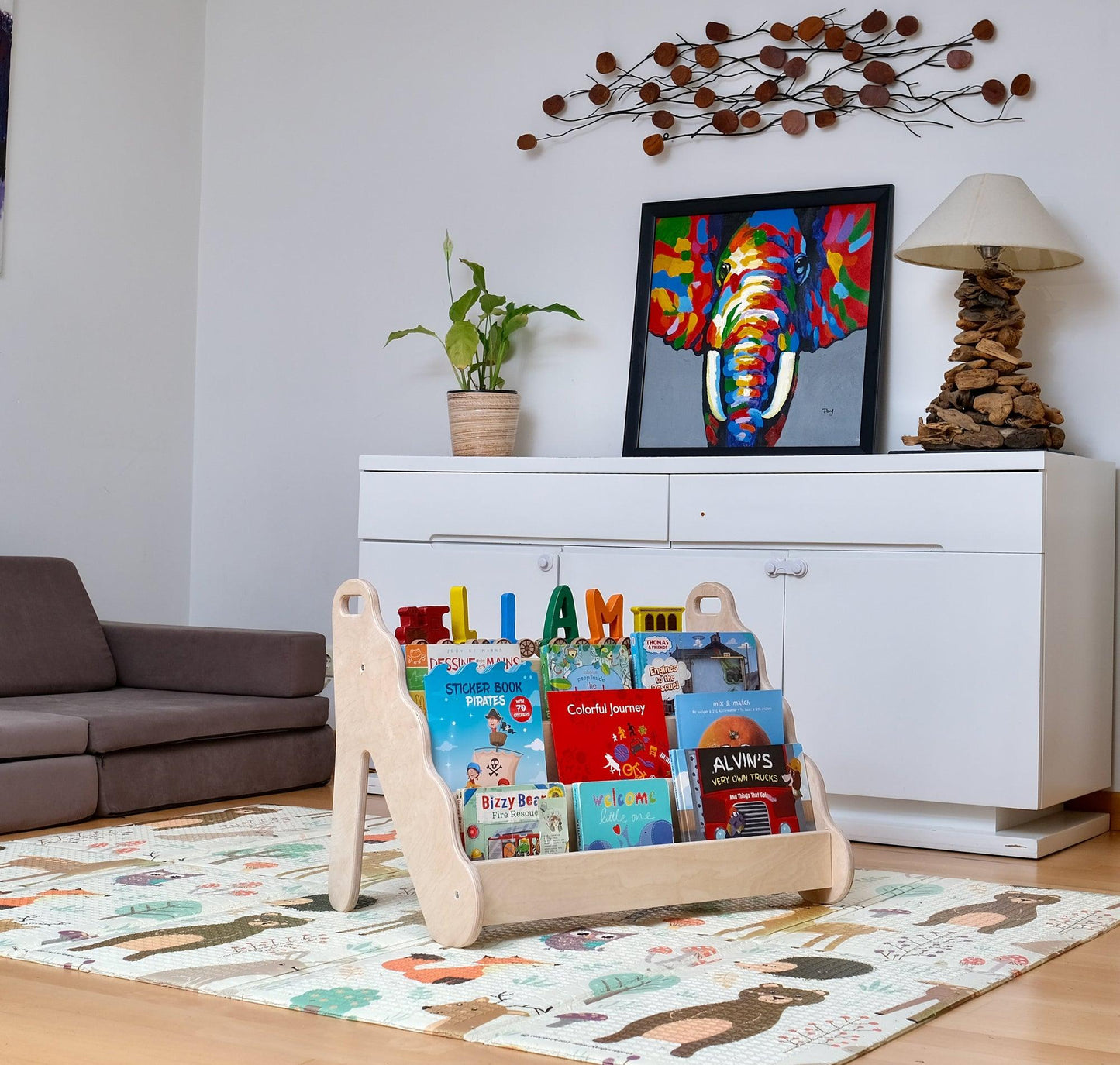 Wave Design Montessori Bookshelf / Medium Size - Kidodido