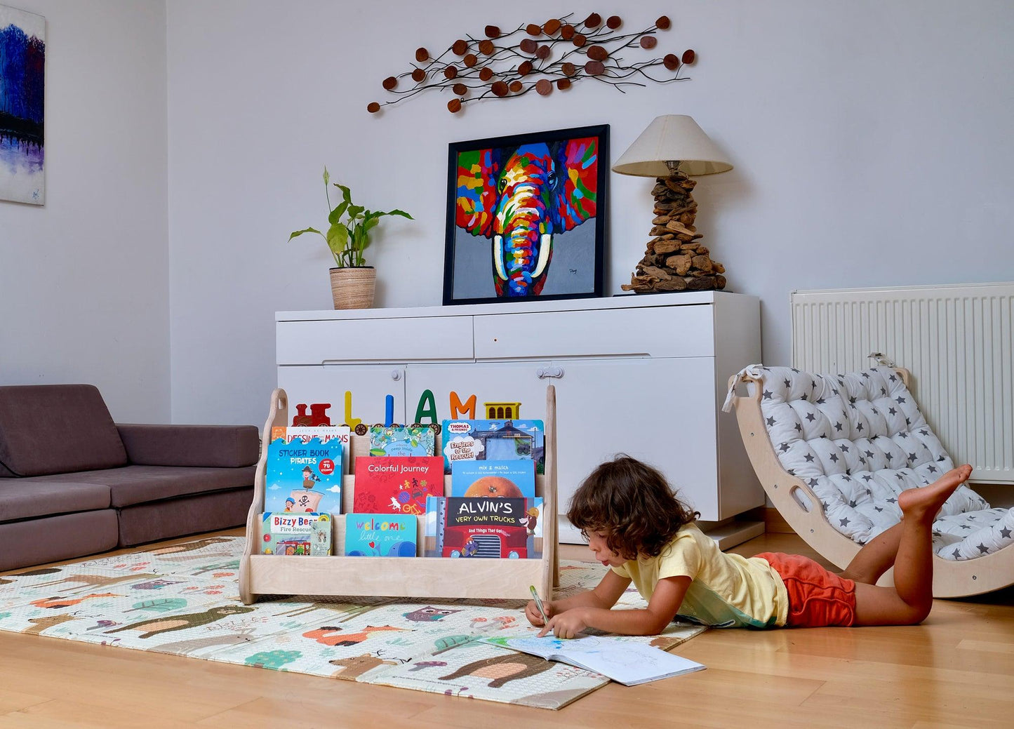 Wave Design Montessori Bookshelf / Medium Size - Kidodido