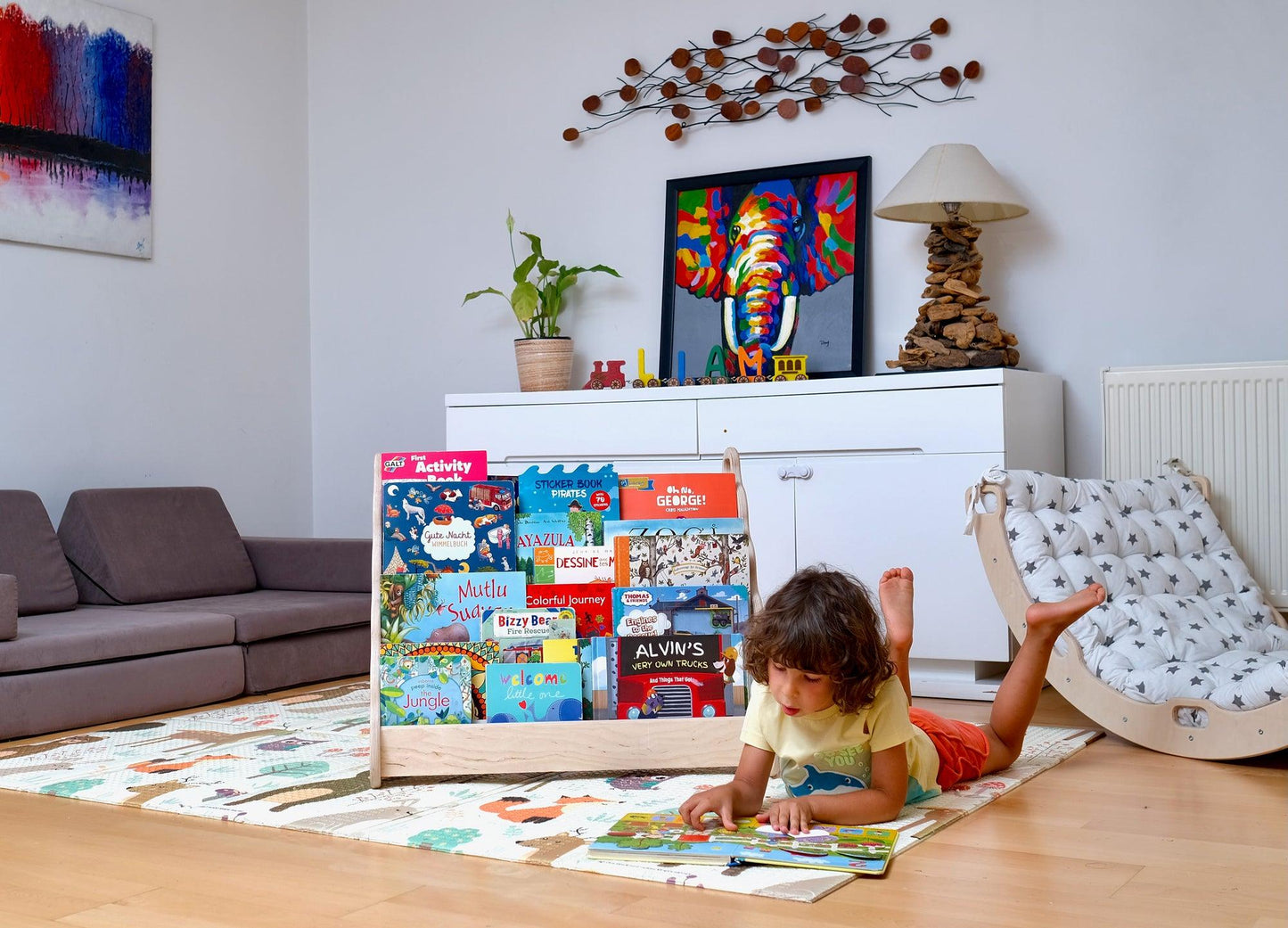 Wave Design Montessori Bookshelf / Medium Size - Kidodido