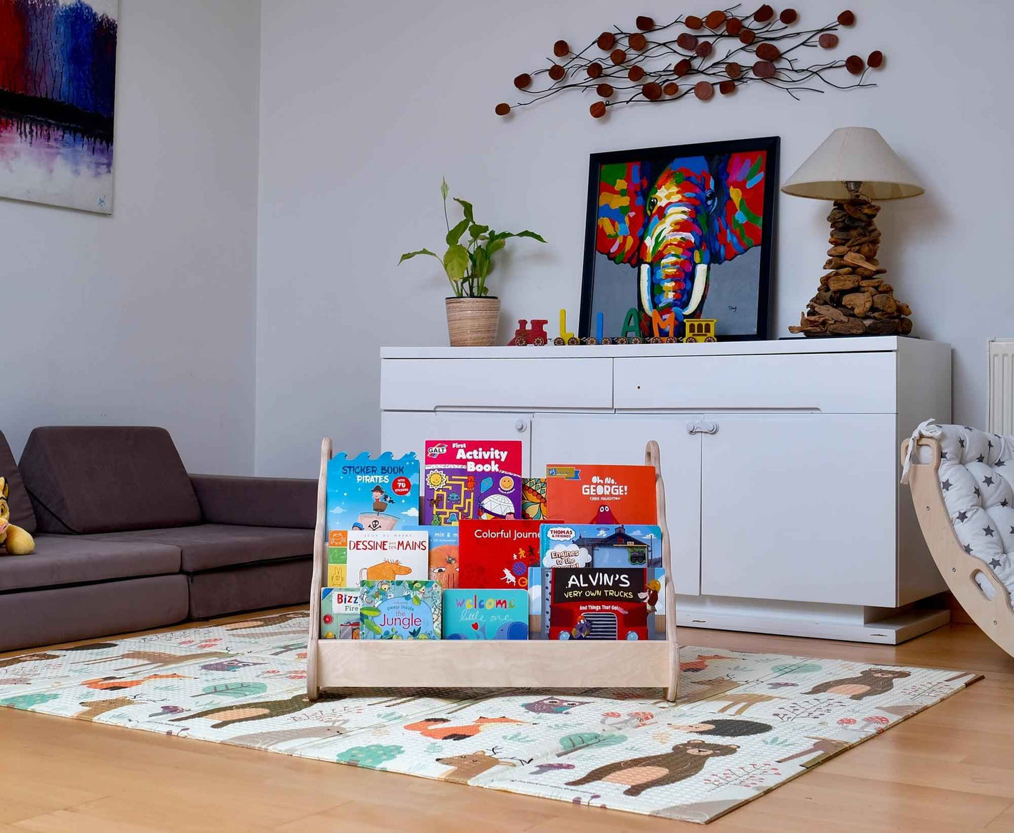 Dalga Tasarımı Montessori Kitaplık / Orta Boy
