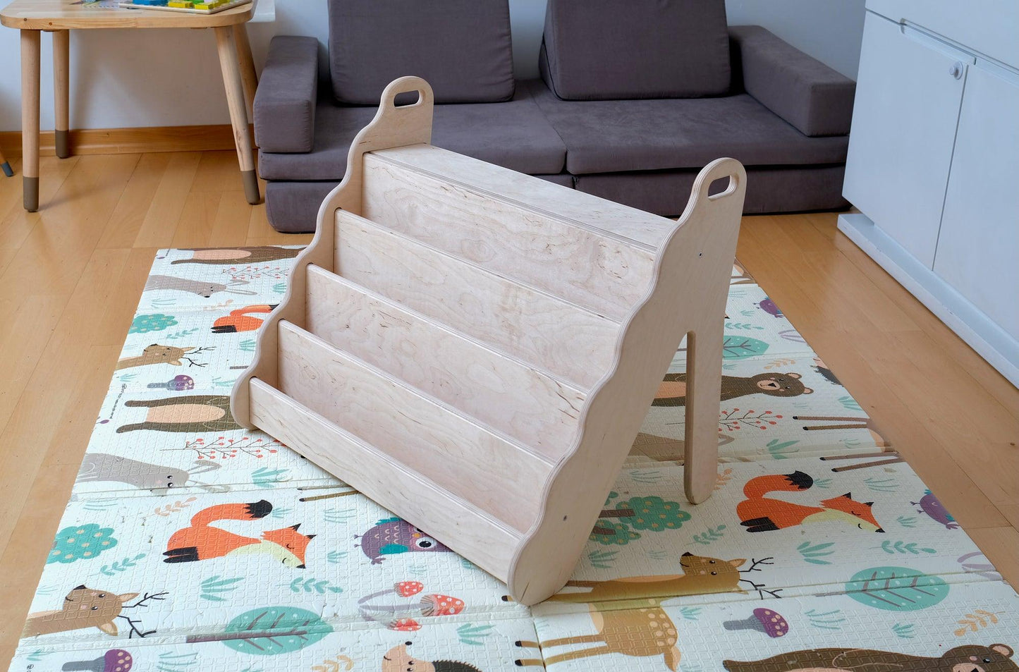 Wave Design Wooden Bookshelf / Large Size - Kidodido