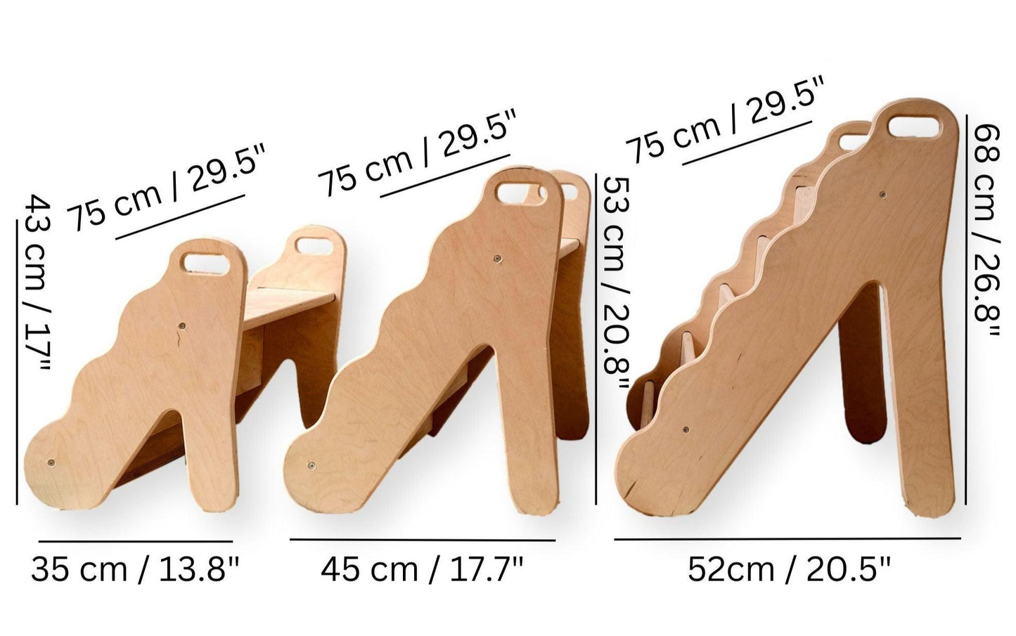 Wave Design Wooden Bookshelf / Small-Medium-Large Size - Kidodido