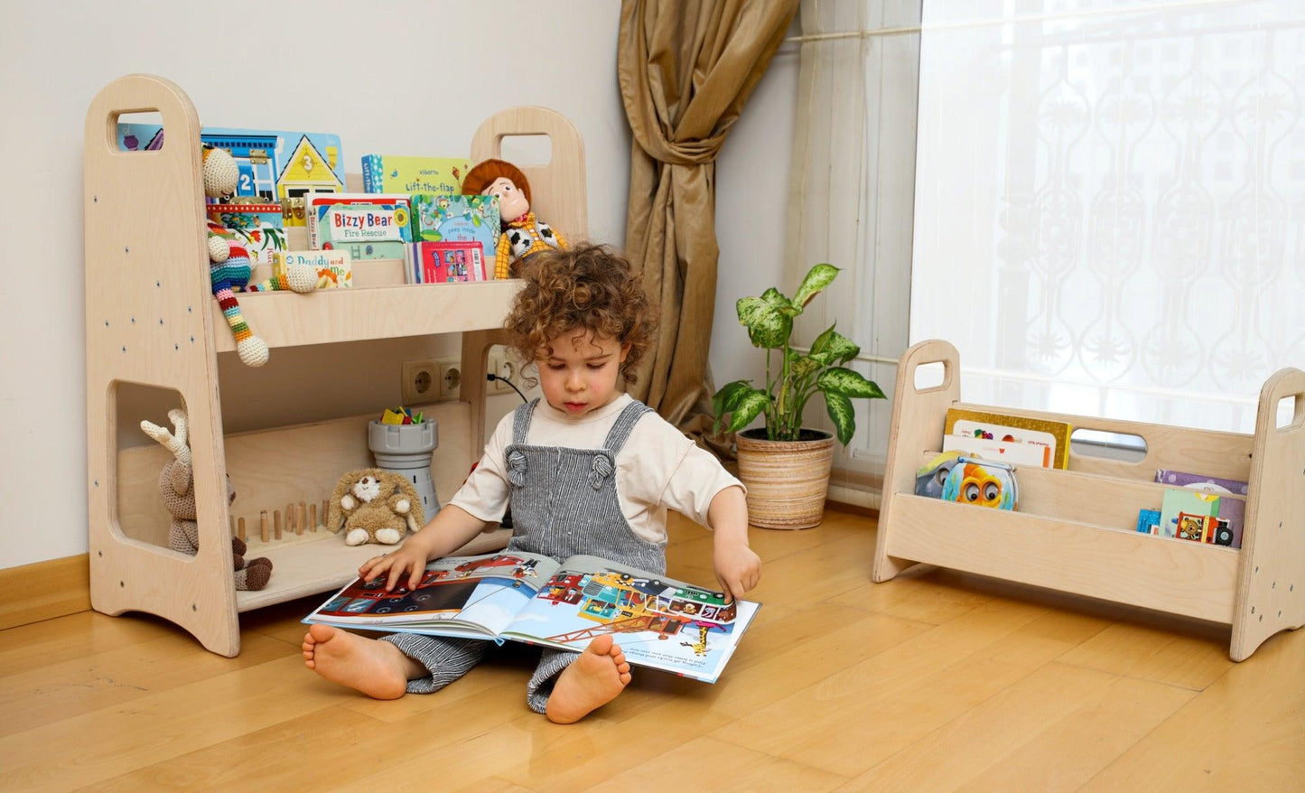 Wooden Bookshelf / Large Size - Kidodido