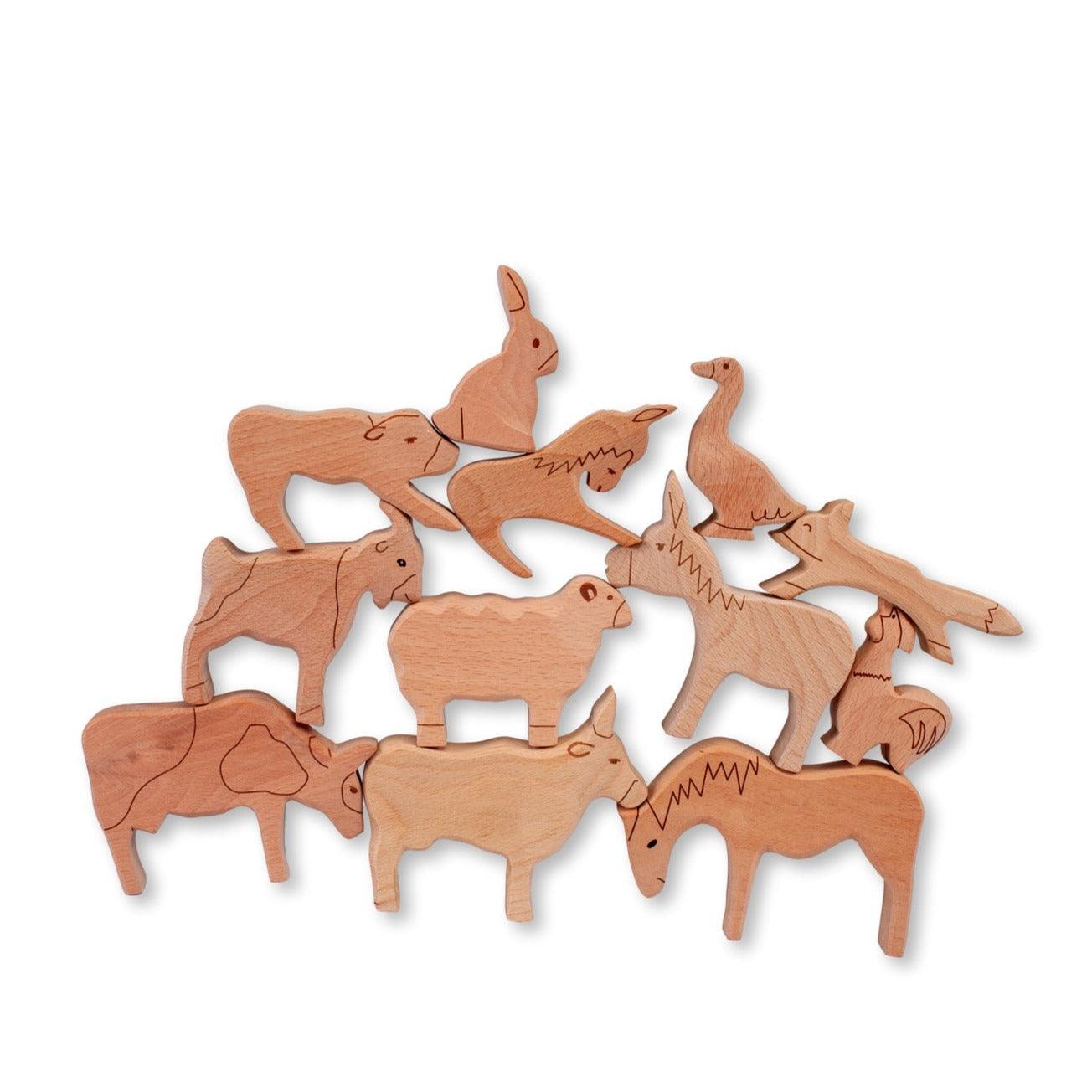 Wooden Farm Animals Set - Kidodido