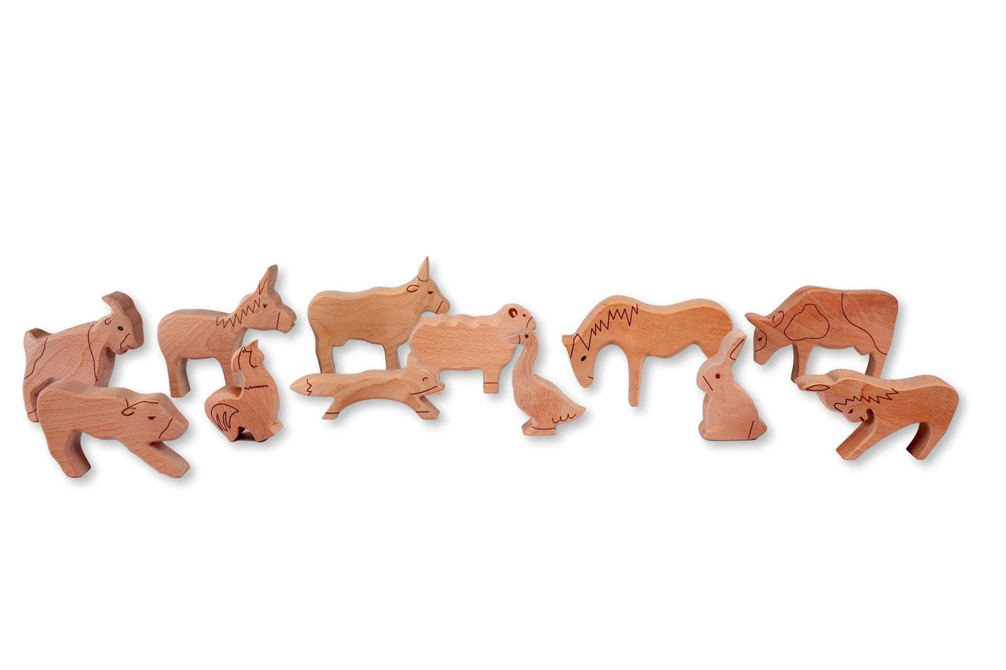 Wooden Farm Animals Set - Kidodido