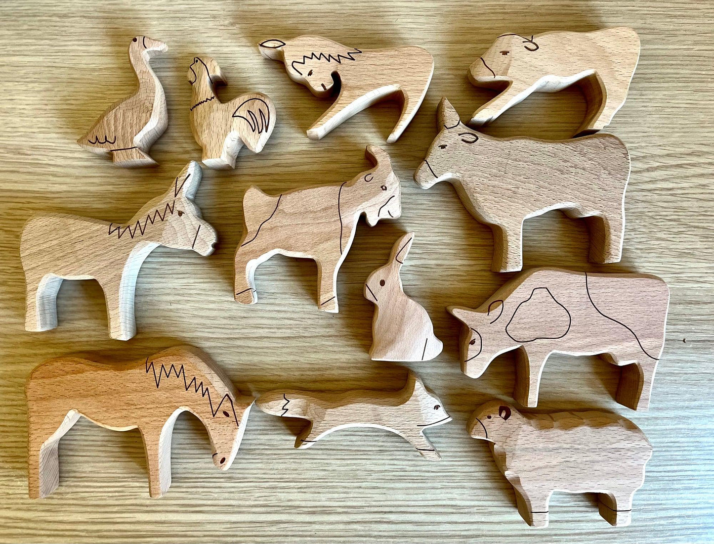 Wooden Farm Animals Set - Kidodido