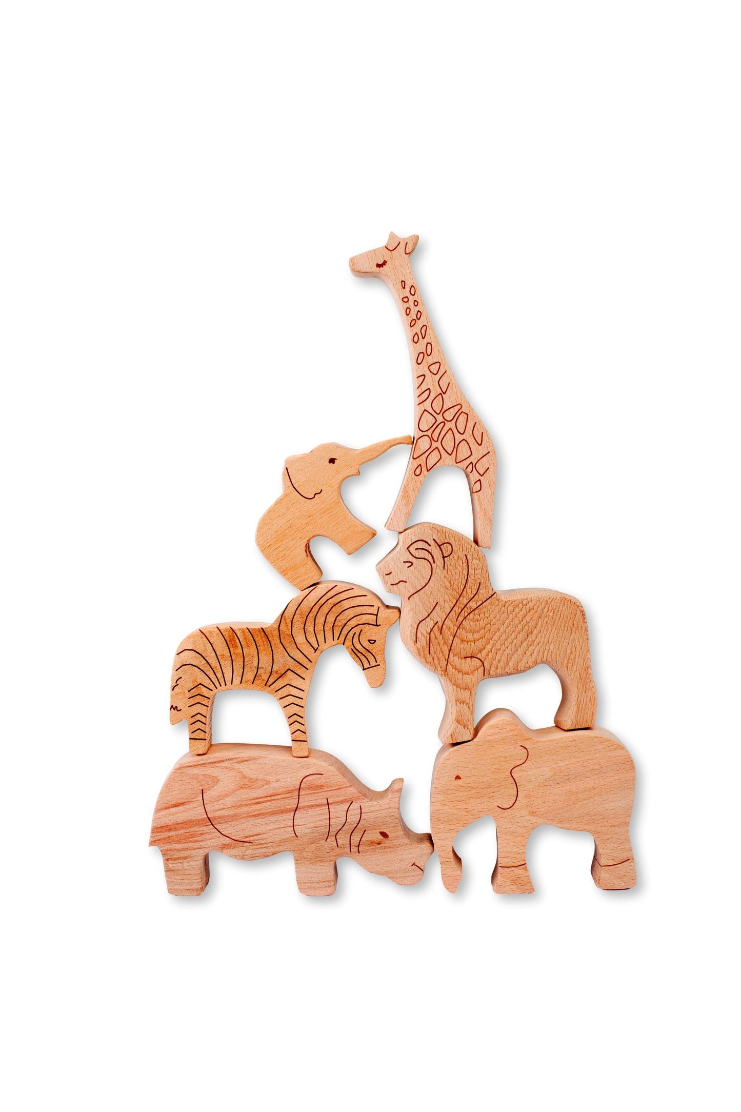 Wooden Safari Animals Set - Kidodido