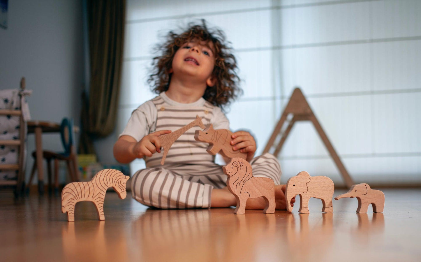 Wooden Safari Animals Set - Kidodido