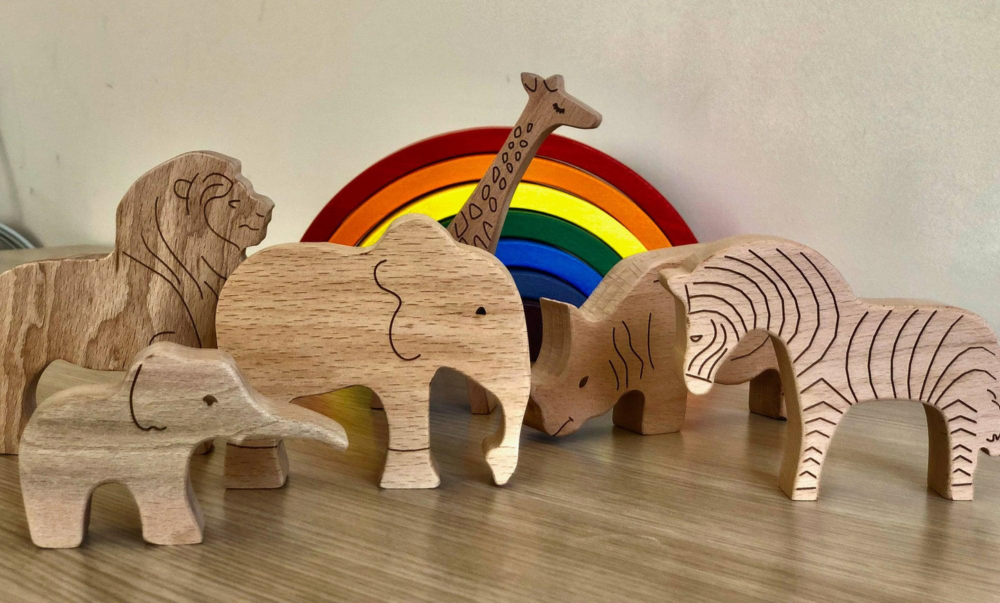 Wooden Safari Animals Set - Kidodido