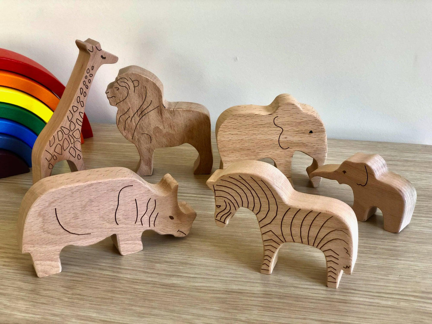 Wooden Safari Animals Set - Kidodido