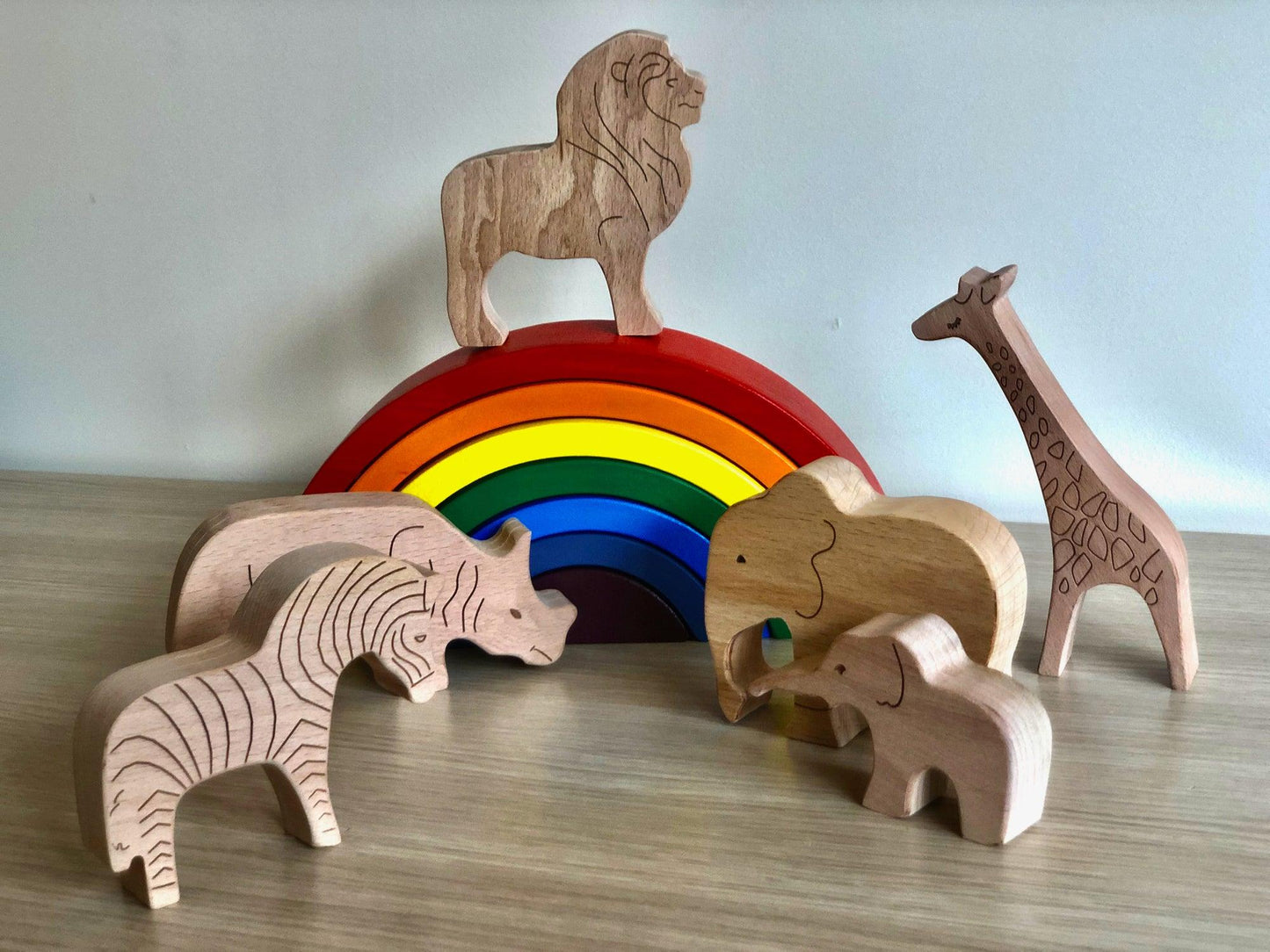 Wooden Safari Animals Set - Kidodido