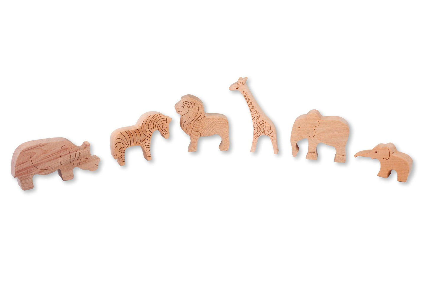 Wooden Safari Animals Set - Kidodido