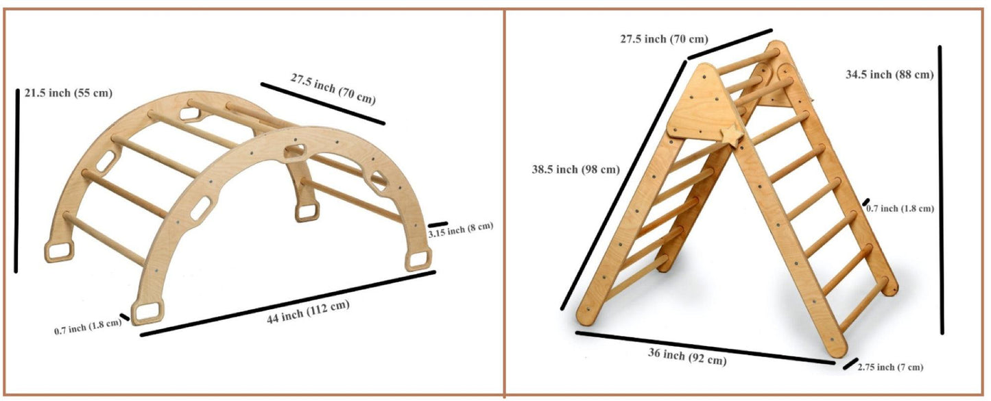 3 Pieces Climbing Set / Triangle - Arch - Ramp - Kidodido