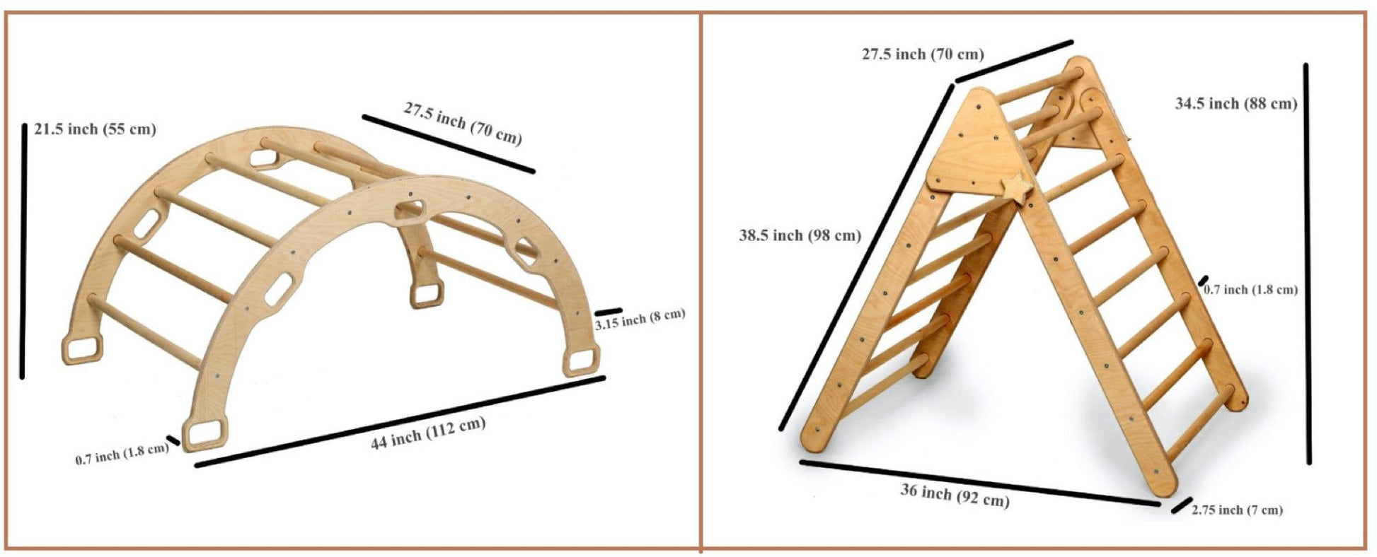 3 Pieces Climbing Set / Triangle - Arch - Ramp - Kidodido