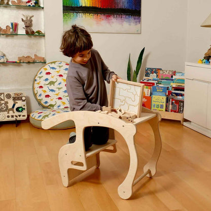 Montessori Ahşap Safari Hayvan Bulmaca Kutusu | 9 Parça Eğitici Puzzle