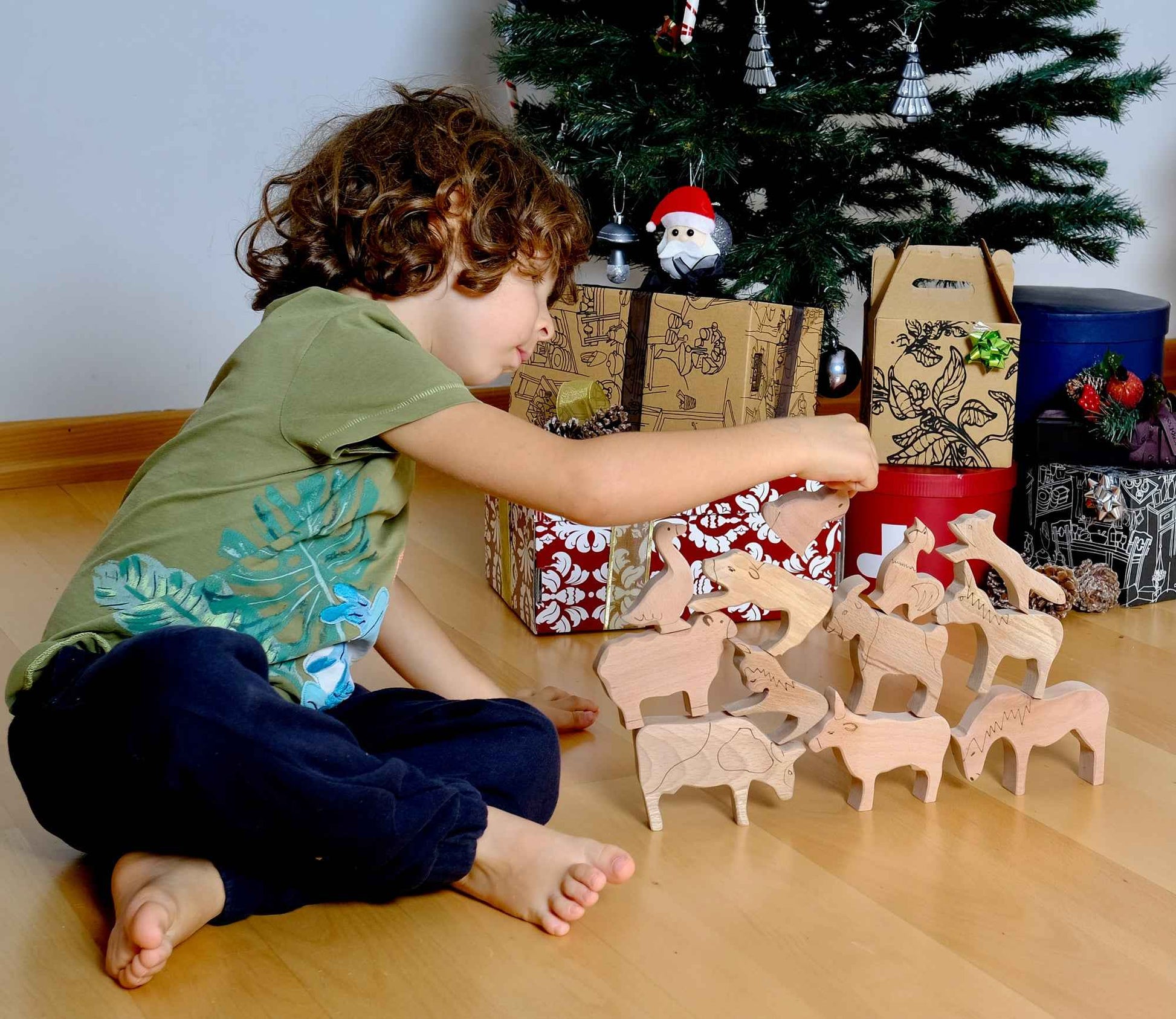 Ahşap Çiftlik Hayvanları Denge Oyunu | Montessori Waldorf İstifleme Oyuncağı