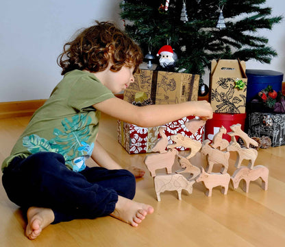 Ahşap Çiftlik Hayvanları Denge Oyunu | Montessori Waldorf İstifleme Oyuncağı