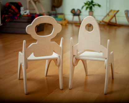 Montessori Ahşap Çocuk Sandalyesi | Çocuk Odası İçin Ergonomik Ahşap Koltuk