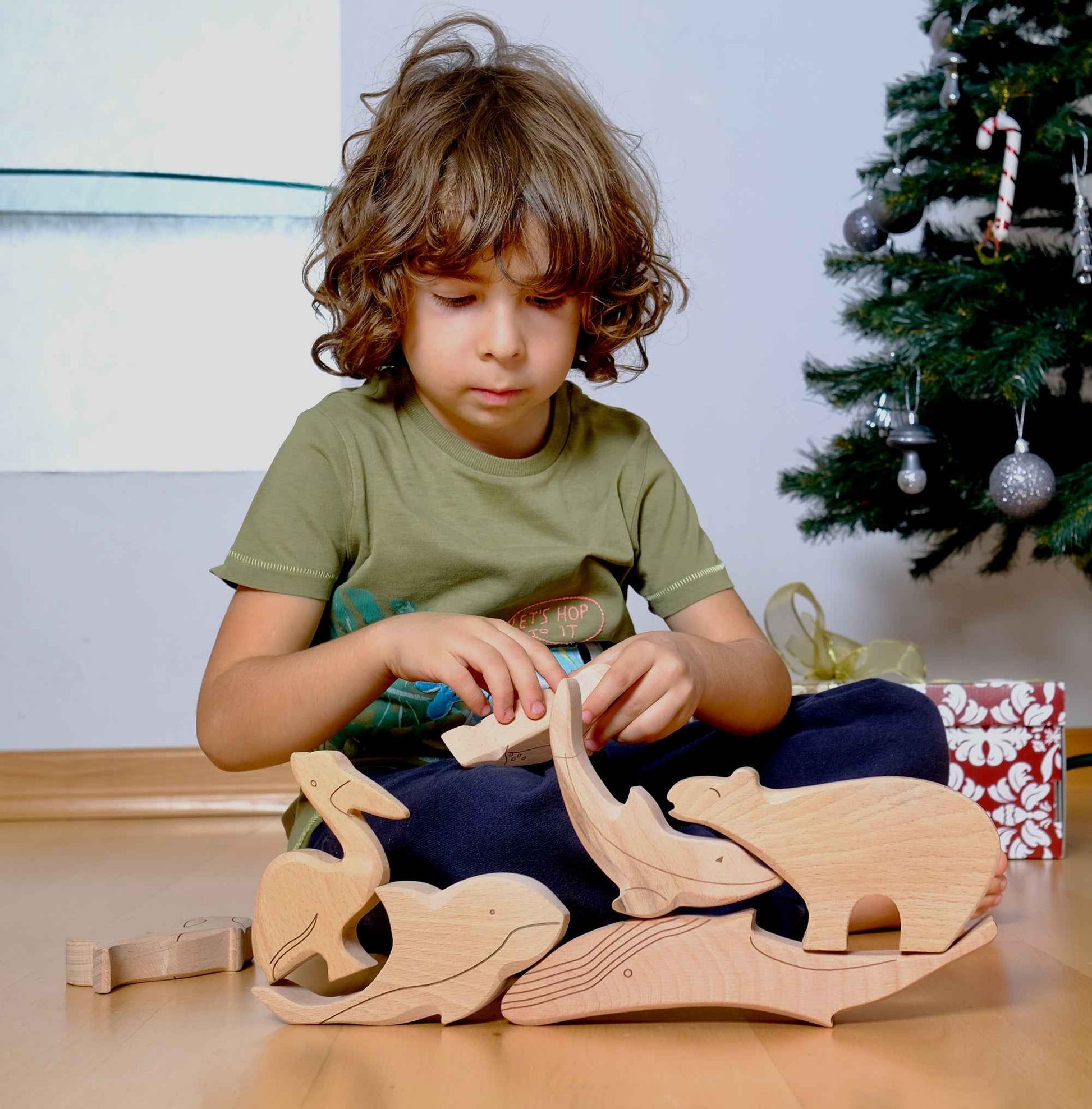 Ahşap Deniz Hayvanları Denge Oyunu | Montessori Waldorf İstifleme Oyuncağı