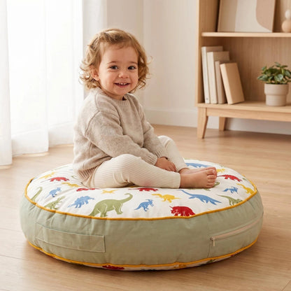 Montessori oyun odası için dinozor desenli çocuk yer minderi