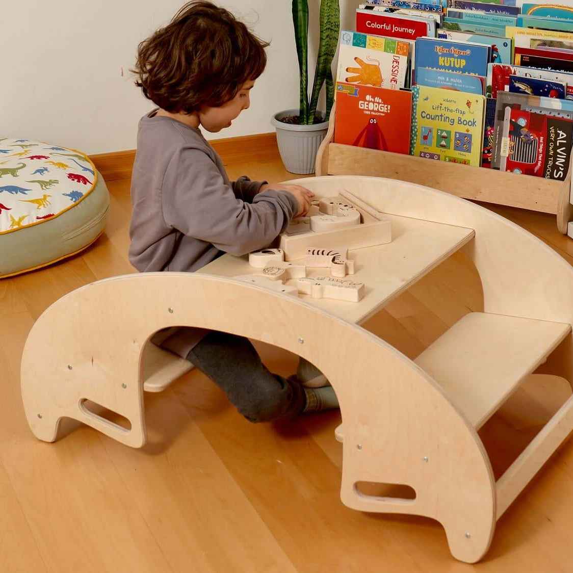 Montessori Ahşap Safari Hayvan Bulmaca Kutusu | 9 Parça Eğitici Puzzle