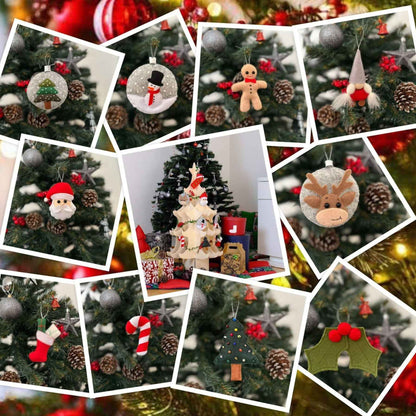 Montessori Ahşap Yılbaşı Ağacı ve Keçe Süsler Seti | Çocuklar İçin Noel Ağacı