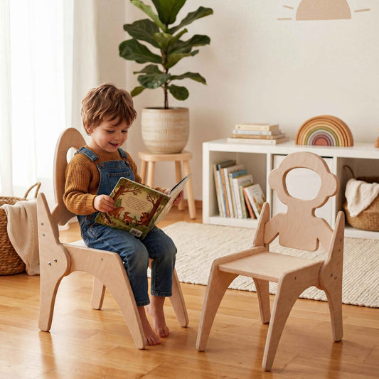 Montessori Ahşap Çocuk Sandalyesi | Çocuk Odası İçin Ergonomik Ahşap Koltuk
