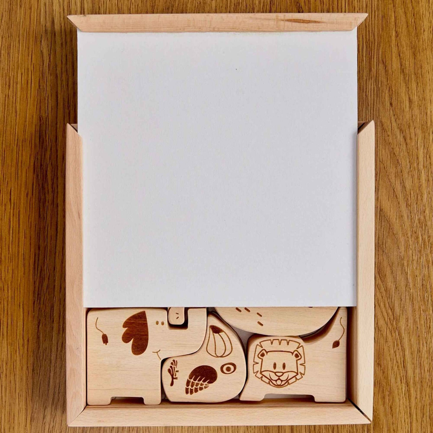 Montessori Ahşap Safari Hayvan Bulmaca Kutusu | 9 Parça Eğitici Puzzle