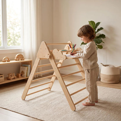 Montessori Pikler üçgeni için resim ve aktivite masası aparatı