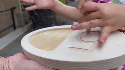 Montessori Ahşap Sayı Sayma Tepsisi | Eğitici Sayılar ve Şekiller Seti