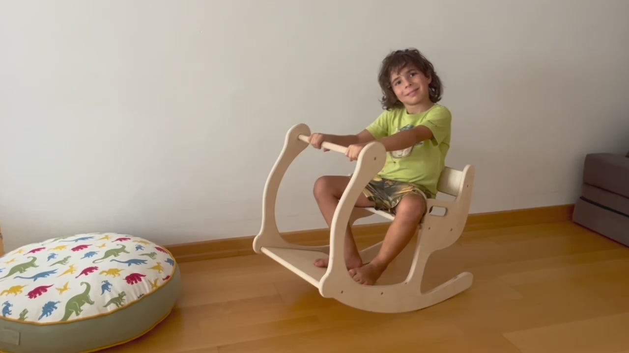 Ahşap çocuk çalışma masası ve seesaw oyuncak Montessori tasarım