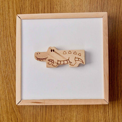 Montessori Ahşap Safari Hayvan Bulmaca Kutusu | 9 Parça Eğitici Puzzle